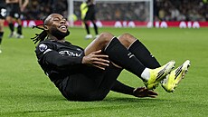 Antoine Semenyo z Manchesteru City se raduje ze svého gólu.