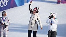 Zuzana Mad�rová slaví olympijské zlato.