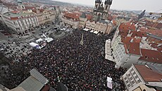 Demonstrace v centru Prahy na podporu prezidenta Pavla (1. února 2026)