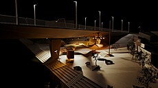 Vizualizace prostor na koncích Dvoreckého mostu (9. února 2026)