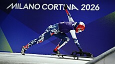 Anna Fernstädtová b�hem tréninku skeletonu (9. února 2026)