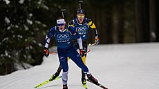 Tuomas Harjula z Finska b�hem tréninku biatlonu v Anterselv� v Itálii (6. února...