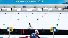 Andrejs Rastorgujevs z Loty�ska b�hem tréninku (6. února 2026)