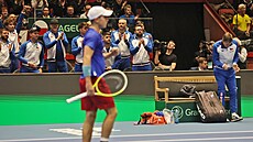 Dalibor Svr�ina získal v utkání Davis Cupu proti �védsku druhý bod.