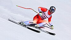 Franjo von Allmen na trati sjezdu v Crans Montan�.