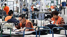 Zam�stnankyn� textilní továrny v tureckém Drinopolu (10. ledna 2026)