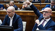 Slovenská sn�movna hlasovala o návrhu opozice svrhnout vládu. (5. února 2026)