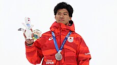 St�íbrný medailista z Big Airu Japonec Ryoma Kimata. (7. února 2026)