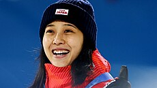 Bronzová skokanka Nozomi Marujamaová. (7. února 2026)
