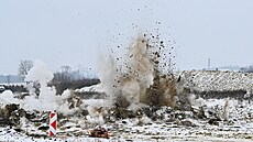 Horninový odst�el na stavb� D35 Litomy�l � Janov. (4. února 2026)