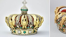 Porovnání stavu koruny císa�ovny Ev�enie p�ed a po nedávné loupe�i v pa�í�ském...