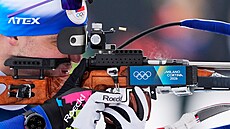 Biatlonista Michal Kr�má� se ú�astní tréninku biatlonu na zimních olympijských...