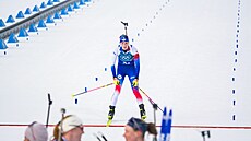 Dojezd Markéty Davidové do cíle olympijské smí�ené �tafety (8. února 2026)