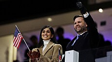 Americký viceprezident JD Vance a druhá dáma Usha Vance na zimních olympijských...