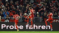 Gólová radost uto�níka Bayernu Harryho Kanea v utkání s Hoffenheimem.