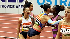 Karolína Ma�asová se po finále na 60 metr� na ostravském mítinku Czech Indoor...