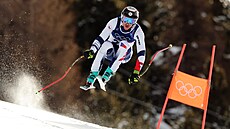 �eský závodník Jan Zabyst�an na trati olympijského sjezdu v Bormiu.