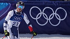 Jan Zabyst�an v cílovém prostoru olympijského sjezdu.
