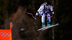 Barbora Nováková na trati olympijského sjezdu.