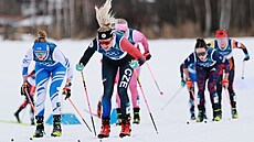 �eská reprezentantka Sandra Schützová na trati olympijského skiatlonu.