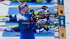 Biatlonistka Markéta Davidová p�i olympijském tréninku v Anterselv�.
