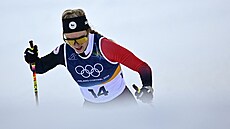 B�kyn� na ly�ích Kate�ina Janatová p�i olympijském skiatlonu.