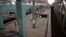Prázdná stanice metra Alexanderplatz b�hem stávky v n�mecké hromadné doprav� v...