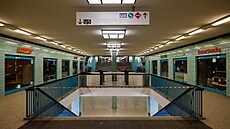 Liduprázdná stanice berlínského metra Alexandrplatz b�hem stávky dopravních...