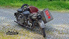 Anglický motocykl Norton Big 4, který ve Velké Británii pou�ívali i...