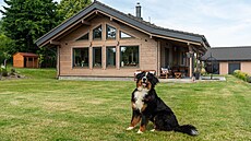 D�m i se zahradou je pod neustálým dohledem fenky bernského sala�nického psa,...