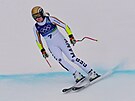 N�mka Emma Aicherová na trati olympijského super-G, které nedokon�ila. (12....