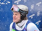 Lucas Pinheiro Braathen z Brazílie b�hem prvního kola slalomu mu�� nedokon�il....