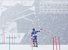 Aj Ginnis z �ecka b�hem svého prvního kola v mu�ském slalomu. (16. února 2026)