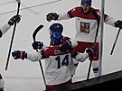 Filip Chlapík (14) otevírá skóre v zápase se �výcarskem. (15. února 2026)