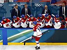 Filip Chlapík (14) otevírá skóre v zápase se �výcarskem. (15. února 2026)