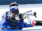 Tomá� Mikyska v akci b�hem sprintu mu�� na 10 km. (13. února 2026)