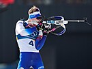Tomá� Mikyska v akci b�hem sprintu mu�� na 10 km. (13. února 2026)