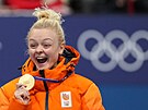 Xandra Velzeboerová z Nizozemska slaví vít�zství v závod� �en na 1000 metr� na...