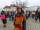 Masopustní pr�vod plný krojovaných ú�astník� i rozli�ných masek pro�el také...