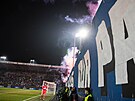 Olomoucký branká� Jan Koutný v utkání play off Konferen�ní ligy.
