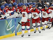 Kapitán Roman �ervenka oslavuje se st�ída�kou gól proti Francii.