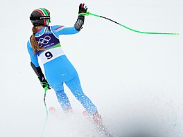 Italka Sofia Goggiaová na trati olympijského super-G, které nedokon�ila. (12....