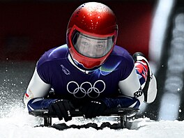 Skeletonistka Anna Fernstädtová b�hem finálové jízdy