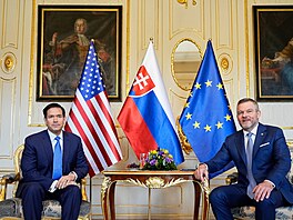 Americký ministr zahrani�í Marco Rubio nav�tívil Slovensko. (15. února 2026)