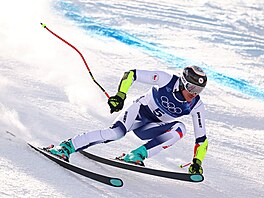 Jan Zabyst�an v akci v super-G (11. února 2026)