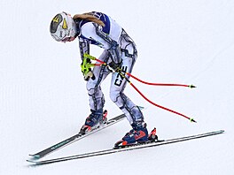 Ester Ledecká ve spodní �ásti trati chybovala, nechala se rozhodit, upadla a...