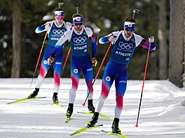 Michal Kr�má� (23) b�hem tréninku v biatlonu (12. února 2026)