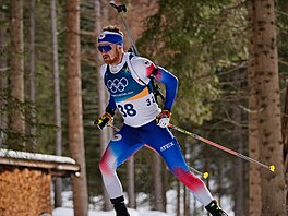 Vít�zslav Hornig v akci b�hem sprintu mu�� na 10 km. (13. února 2026)