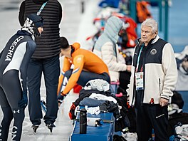 Martina Sáblíková a Petr Novák na tréninku p�ed olympijským závodem na 5...