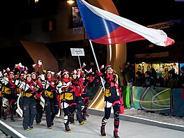 Slavnostní zahájení XXV. zimní olympiády v Itálii. �e�i nastoupili na �ty�ech...